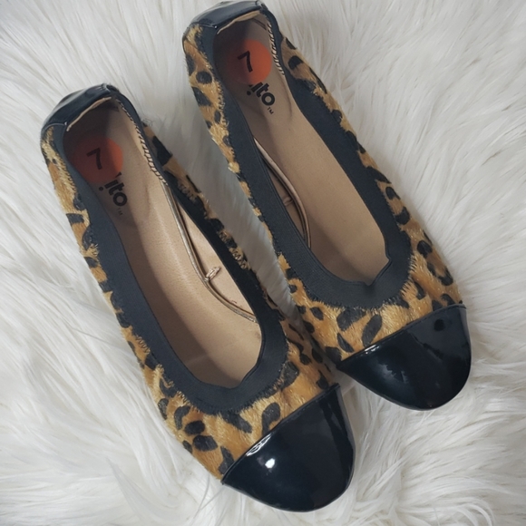 Leopard print faux fur wedge flats, new - Picture 1 of 8